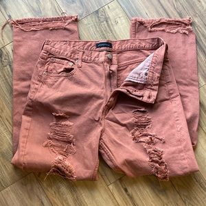 Aeropostale 90’s Baggy Jeans 16R Distressed Coral Color
